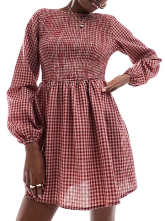 Daisy Street Dresses & Skirts - ♥️🤍 Daisy Street Red Gingham Smocked Long-Sleeve Dress